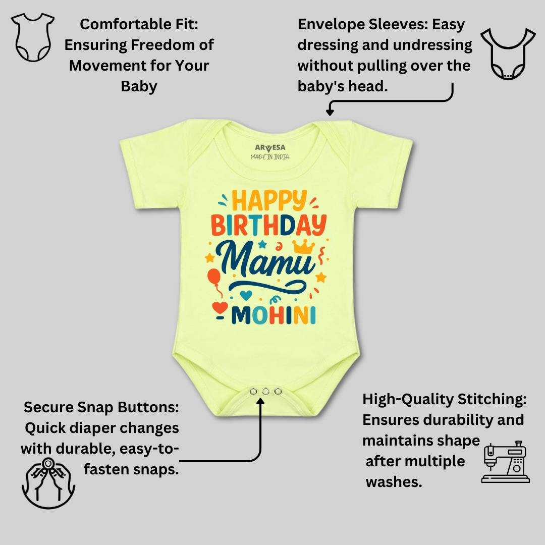 Arvesa Happy Birthday Mamu Baby Boy & Girl Dress