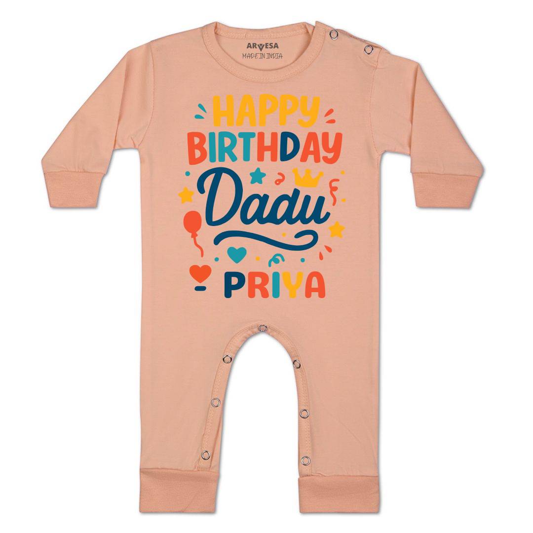 Arvesa Happy Birthday Dadu Baby Boy & Girl Dress