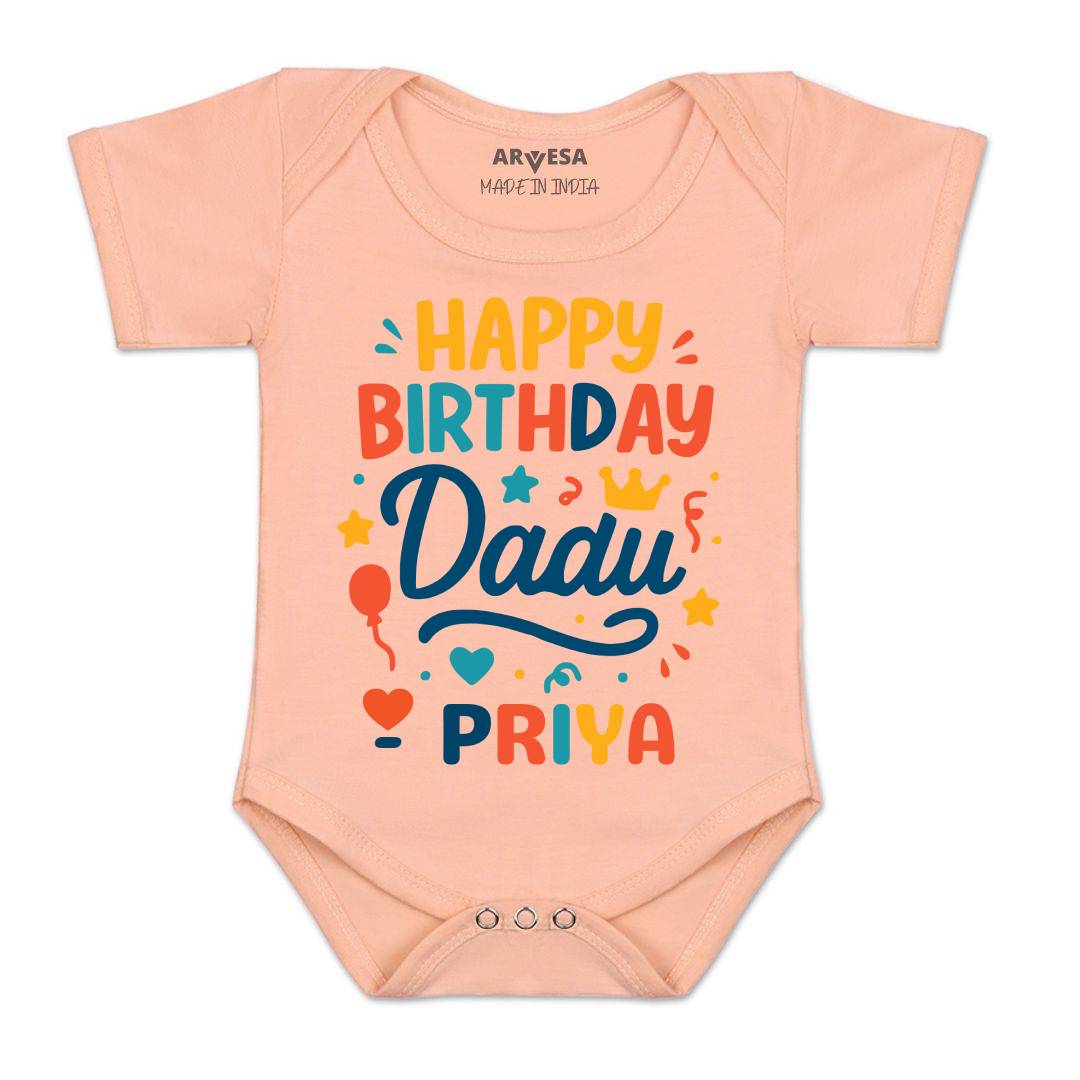 Arvesa Happy Birthday Dadu Baby Boy & Girl Dress