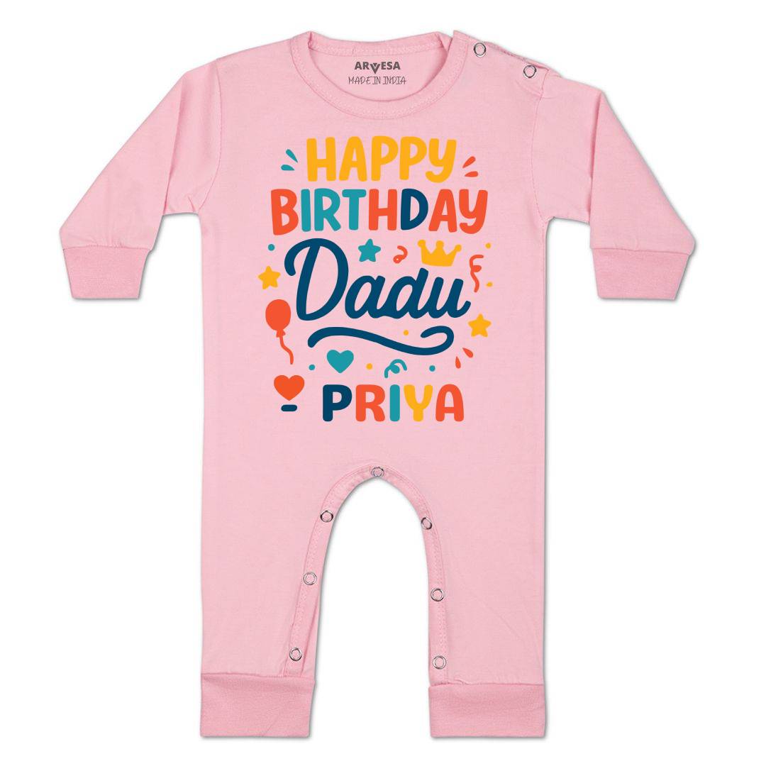 Arvesa Happy Birthday Dadu Baby Boy & Girl Dress