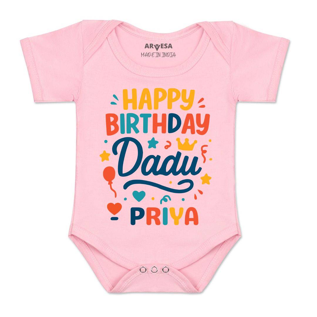 Arvesa Happy Birthday Dadu Baby Boy & Girl Dress