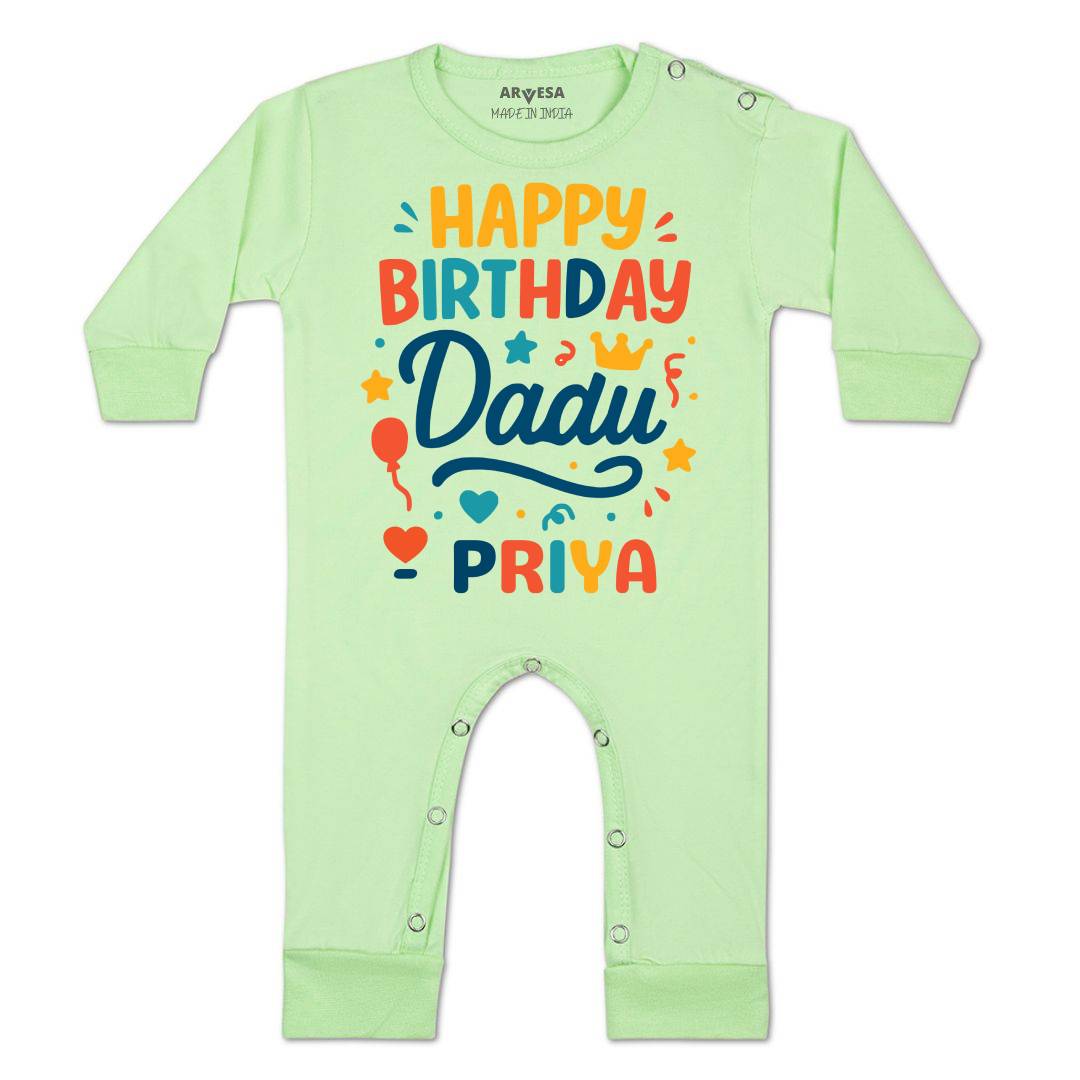 Arvesa Happy Birthday Dadu Baby Boy & Girl Dress