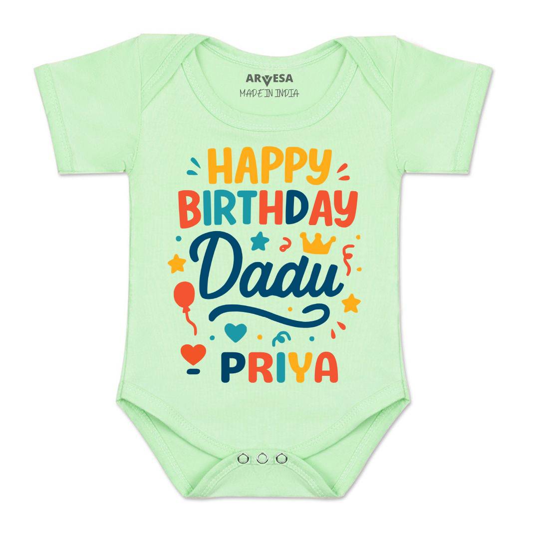Arvesa Happy Birthday Dadu Baby Boy & Girl Dress