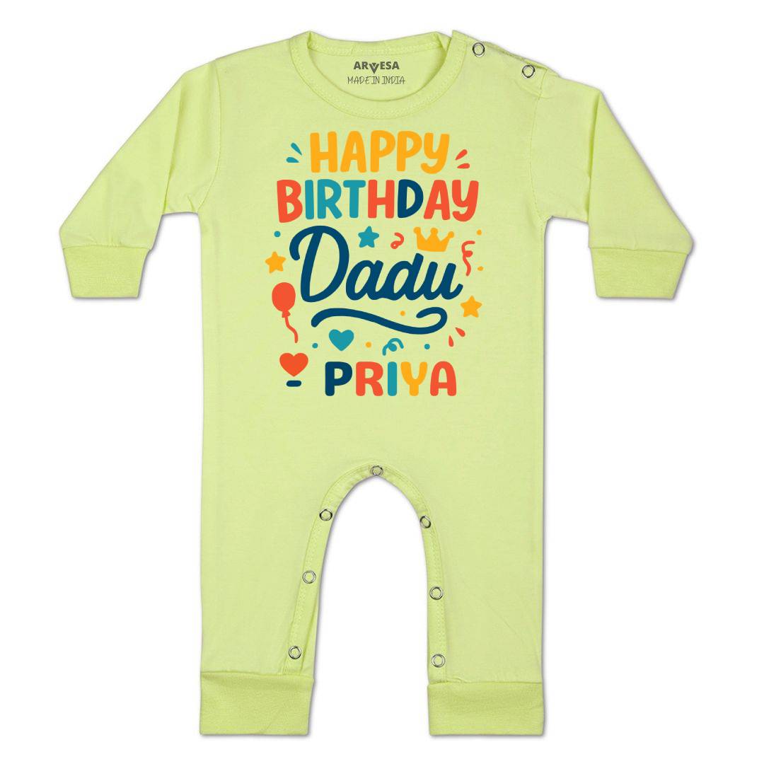 Arvesa Happy Birthday Dadu Baby Boy & Girl Dress