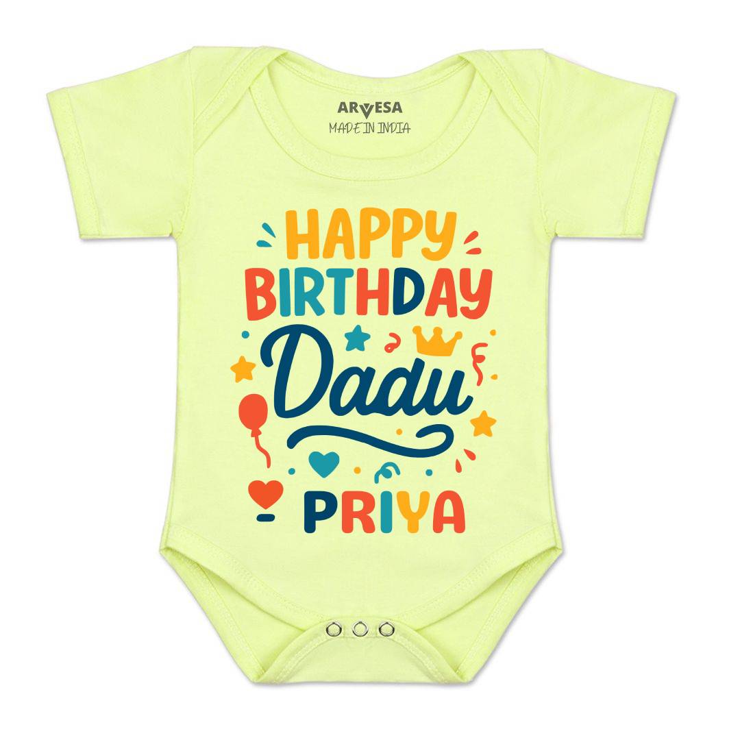 Arvesa Happy Birthday Dadu Baby Boy & Girl Dress