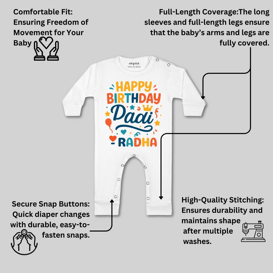 Arvesa Happy Birthday Dadi Baby Boy & Girl Dress