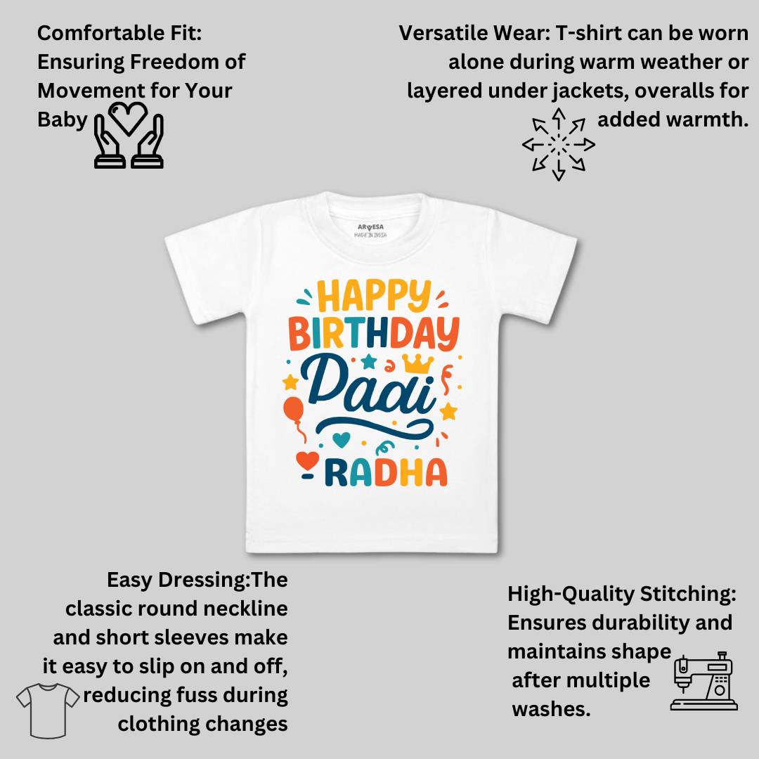 Arvesa Happy Birthday Dadi Baby Boy & Girl Dress
