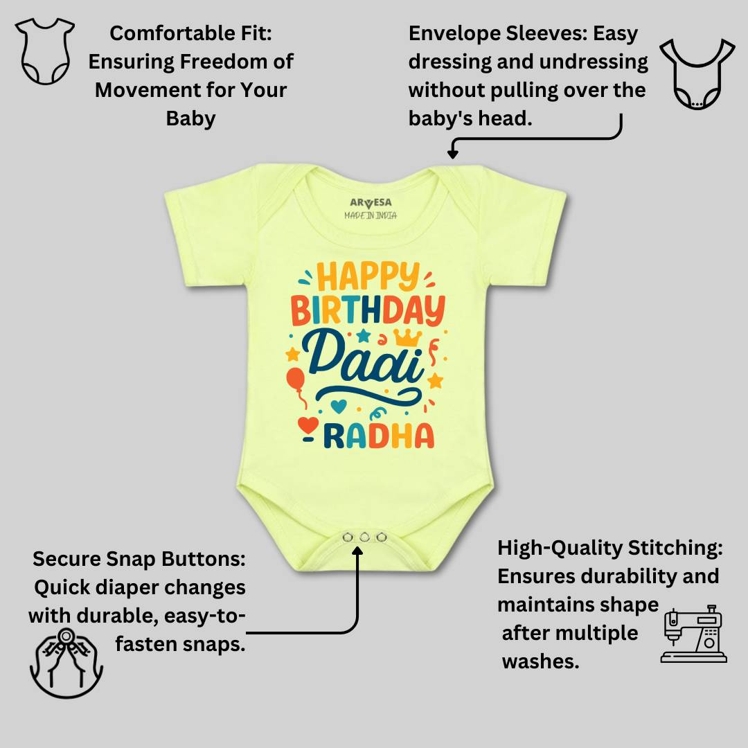 Arvesa Happy Birthday Dadi Baby Boy & Girl Dress