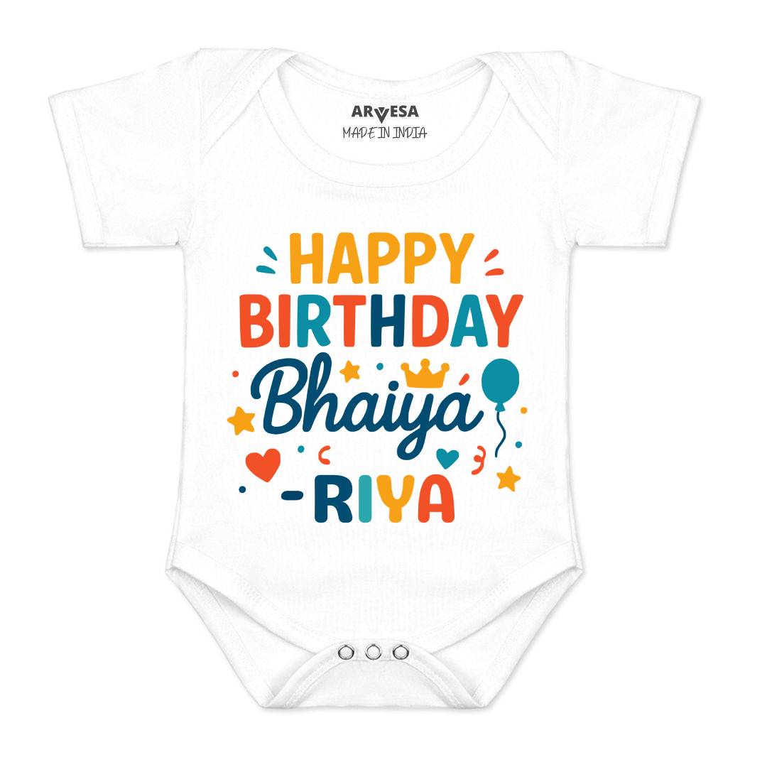 Arvesa Happy Birthday Bhaiya Baby Boy & Girl Dress