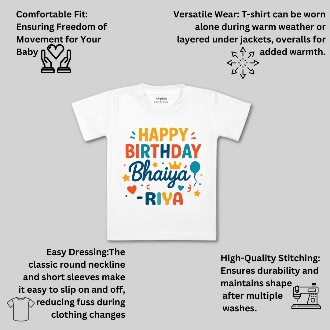 Arvesa Happy Birthday Bhaiya Baby Boy & Girl Dress