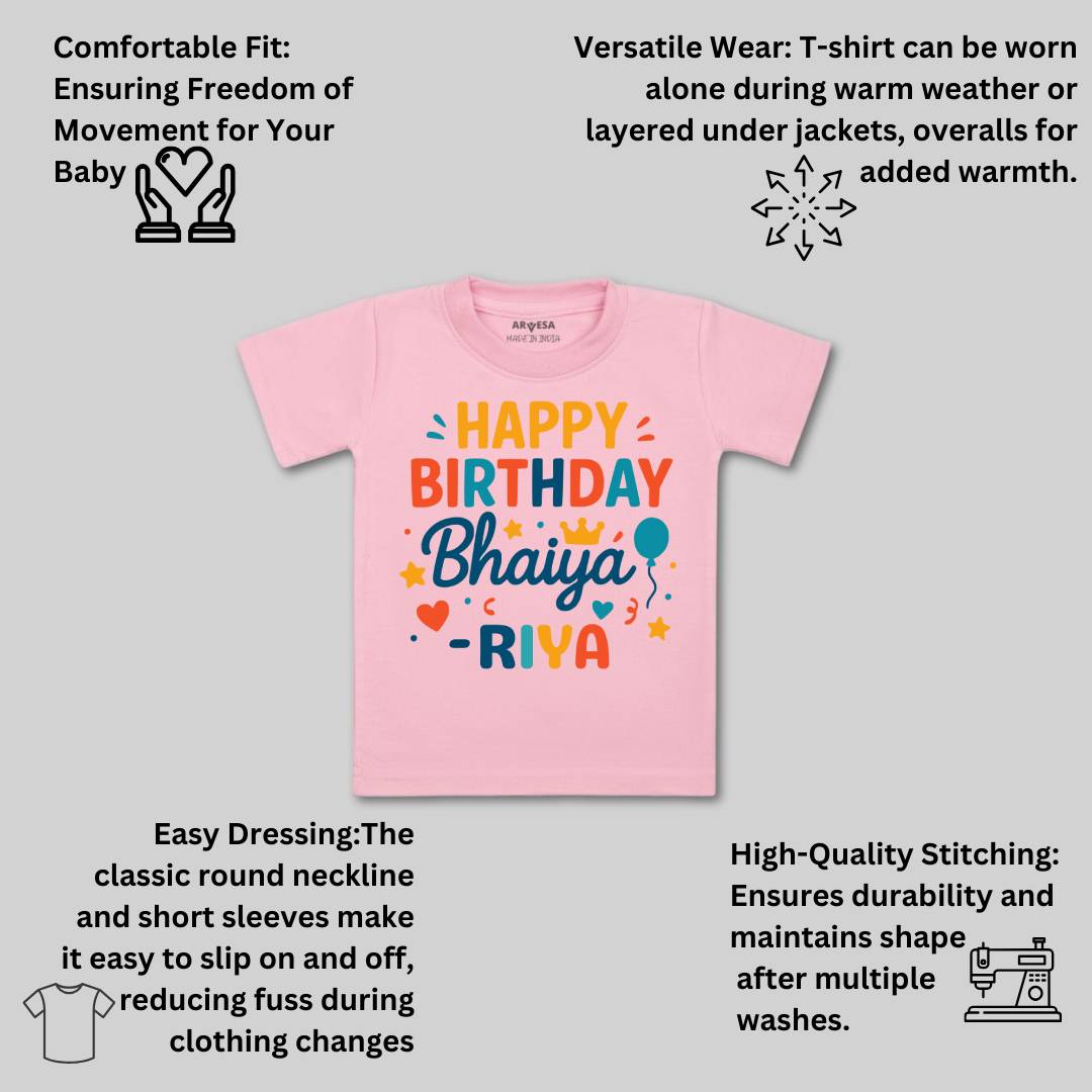 Arvesa Happy Birthday Bhaiya Baby Boy & Girl Dress