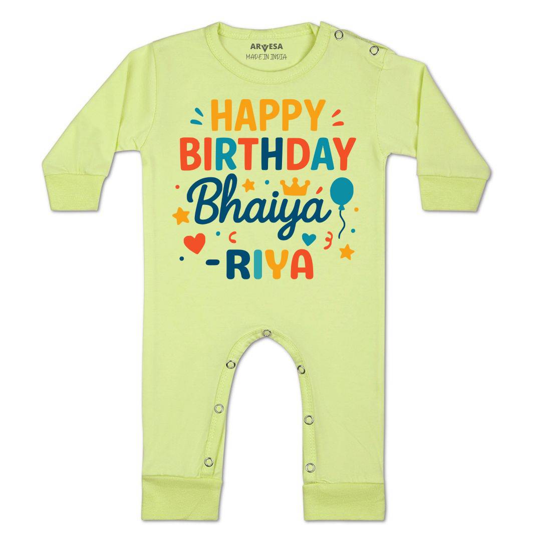 Arvesa Happy Birthday Bhaiya Baby Boy & Girl Dress