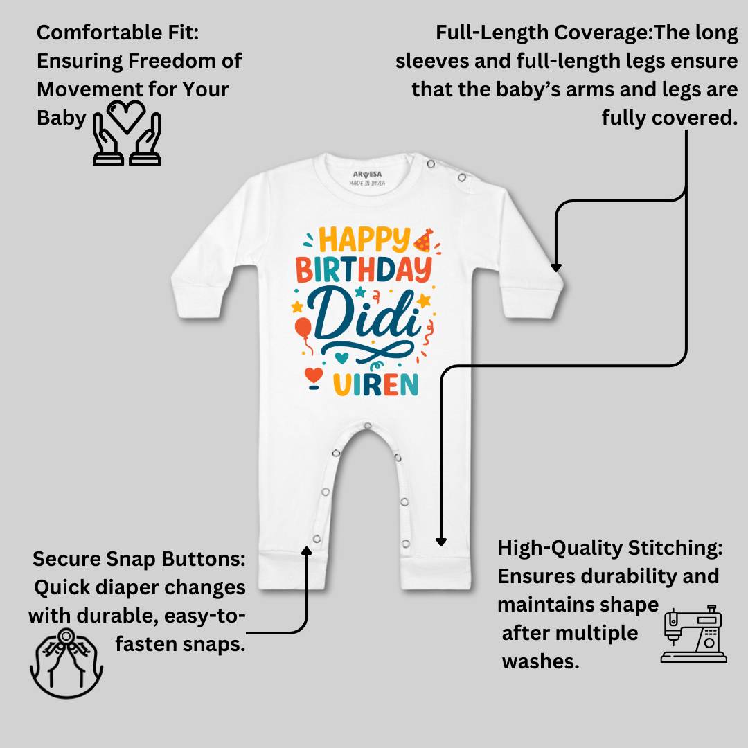 Arvesa Happy Birthday Didi Baby Boy & Girl Dress