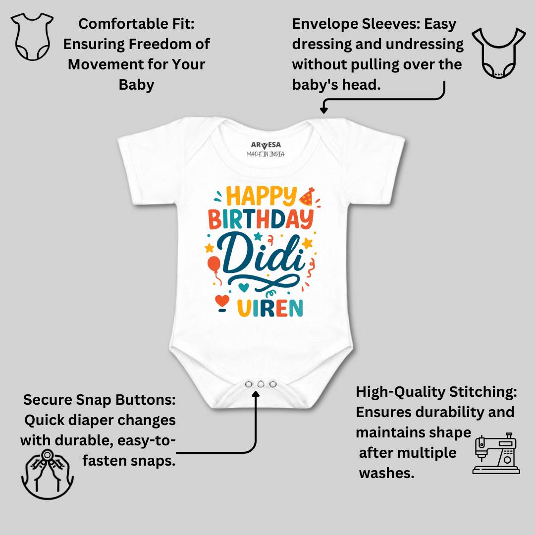 Arvesa Happy Birthday Didi Baby Boy & Girl Dress