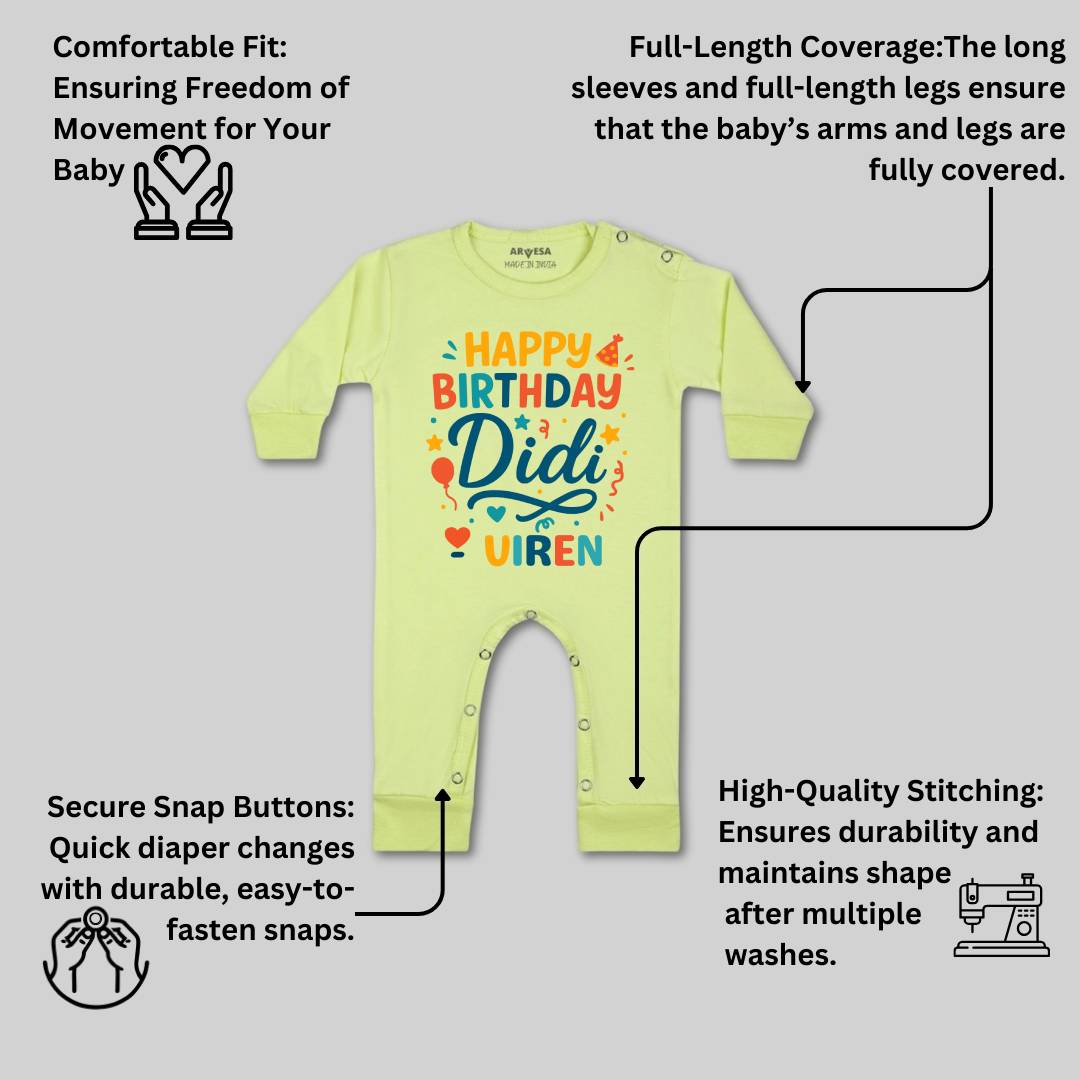Arvesa Happy Birthday Didi Baby Boy & Girl Dress