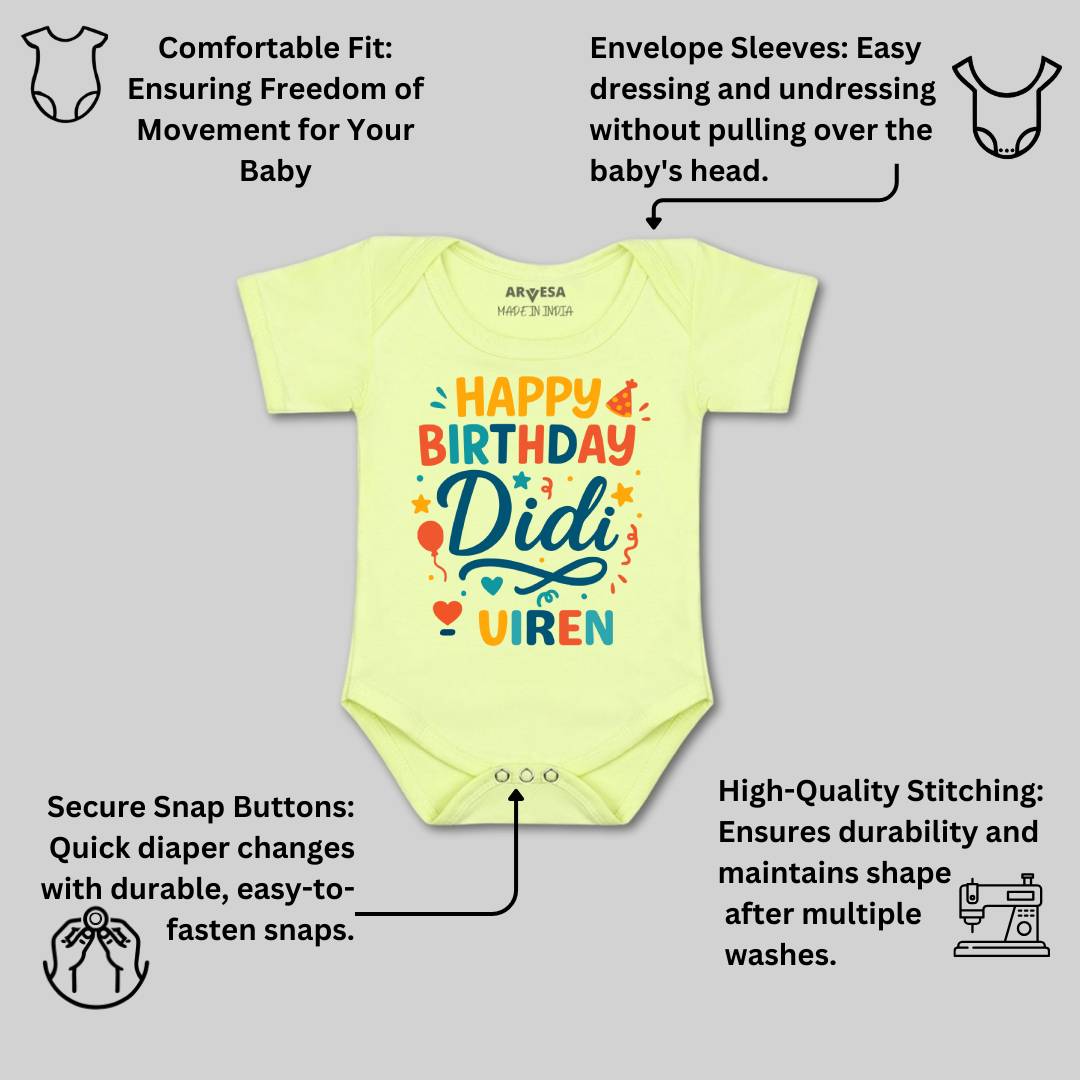 Arvesa Happy Birthday Didi Baby Boy & Girl Dress