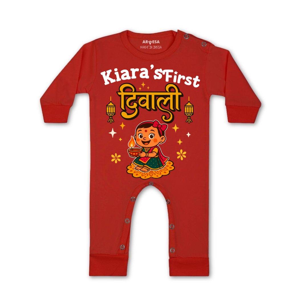 Arvesa My First Diwali Baby Boy & Girl SingleJumpsuit2068