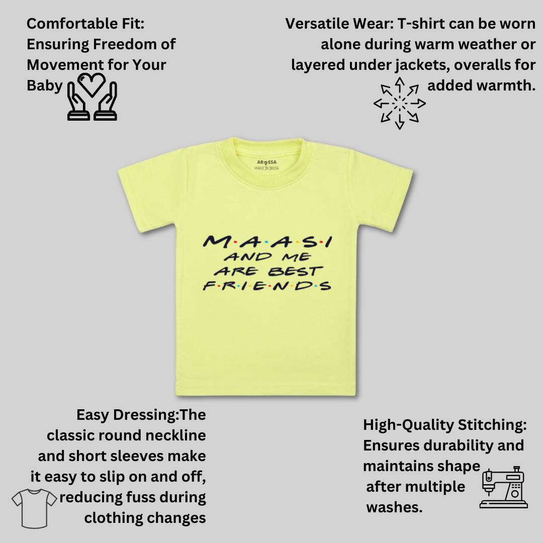 Arvesa Maasi & Me Are Best Friend Design-398 White 0-3 Months Jumpsuit for Baby Boy & Girl dress .