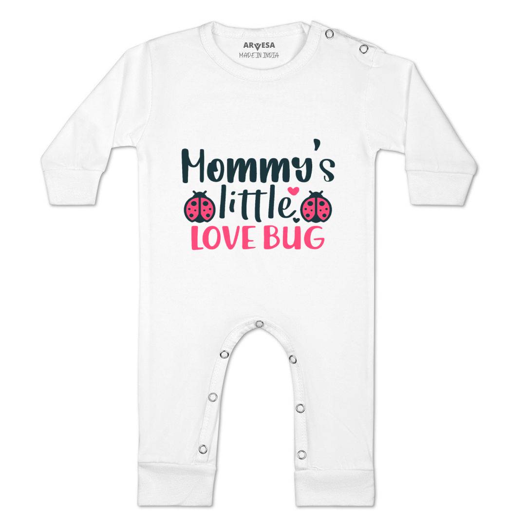 Arvesa Mommy Little Love Bug Design-403 White 0-3 Months Jumpsuit for Baby Boy & Girl dress .