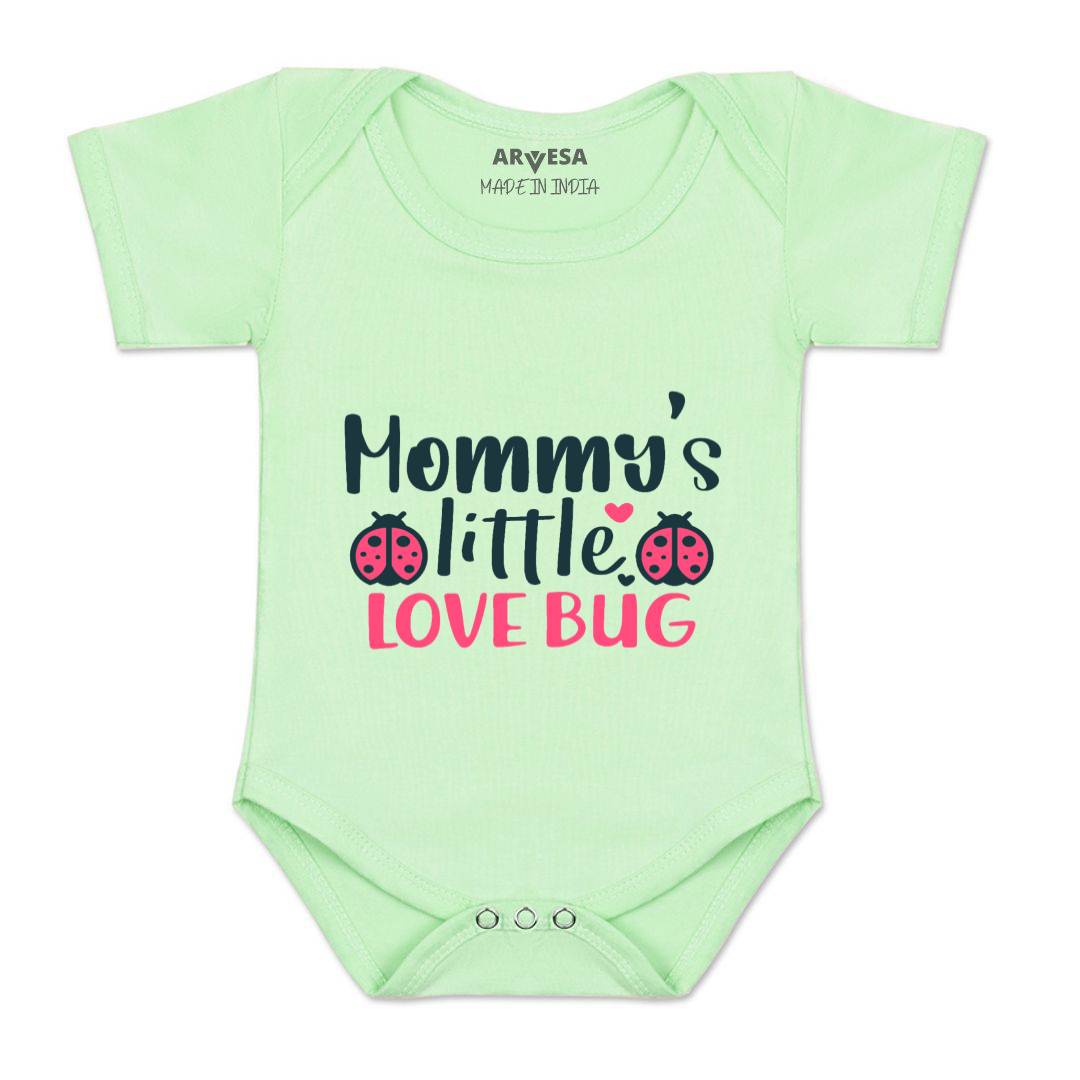 Arvesa Mommy Little Love Bug Design-403 White 0-3 Months Jumpsuit for Baby Boy & Girl dress .