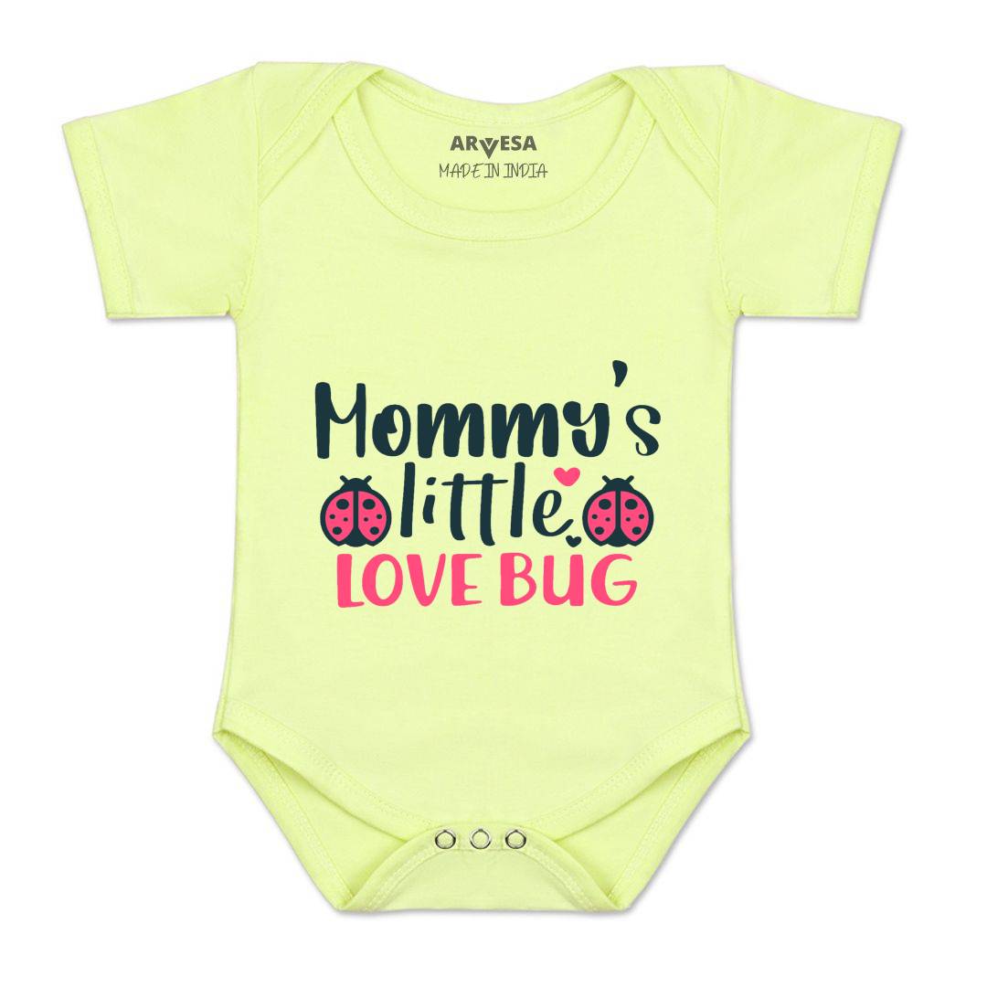 Arvesa Mommy Little Love Bug Design-403 White 0-3 Months Jumpsuit for Baby Boy & Girl dress .