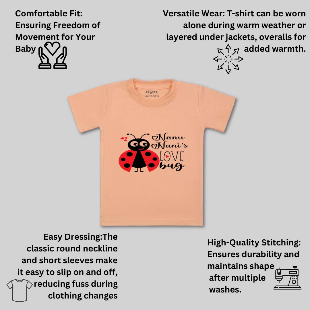 Arvesa Nanu Nani Love Bug Design-412 White 0-3 Months Jumpsuit for Baby Boy & Girl dress .