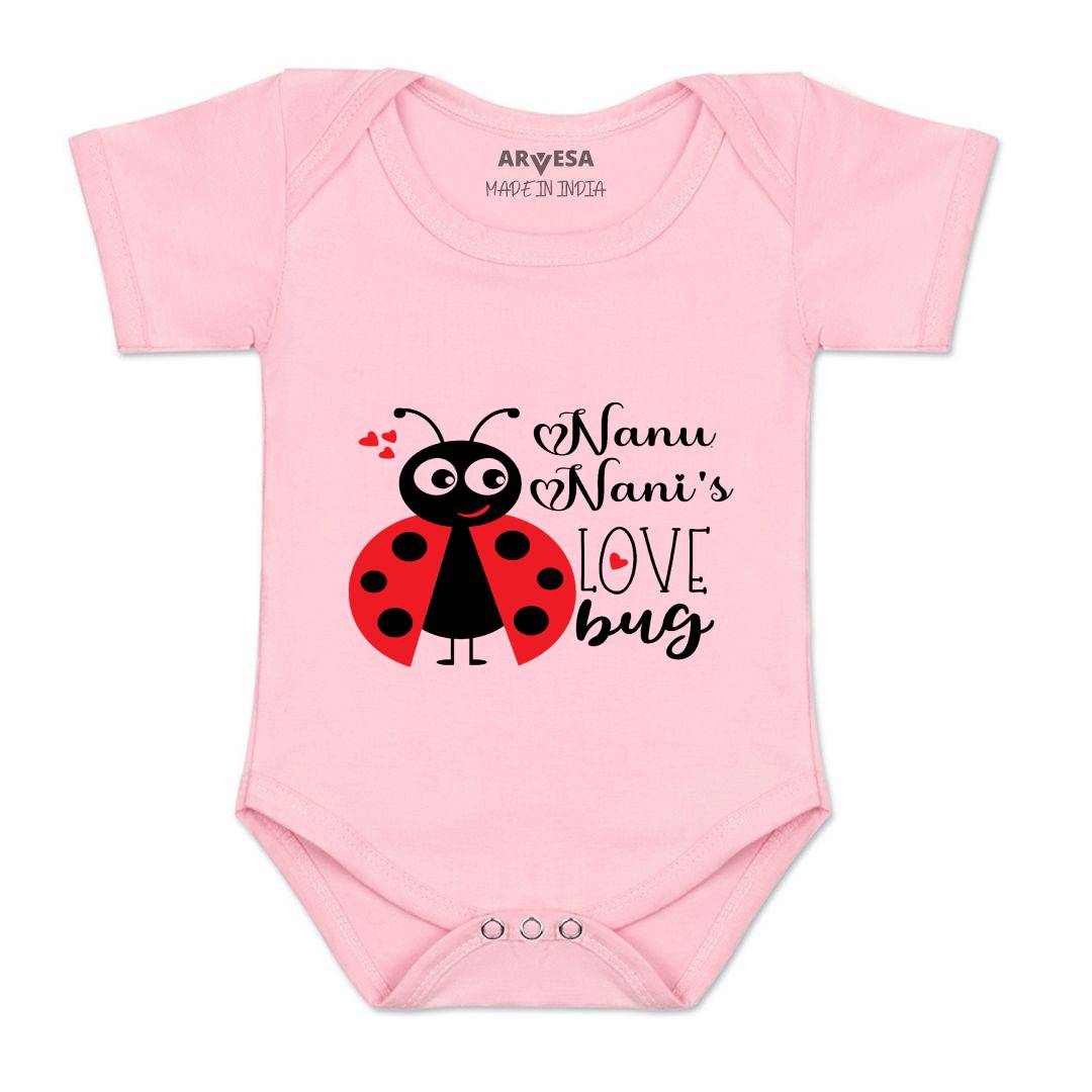 Arvesa Nanu Nani Love Bug Design-412 White 0-3 Months Jumpsuit for Baby Boy & Girl dress .