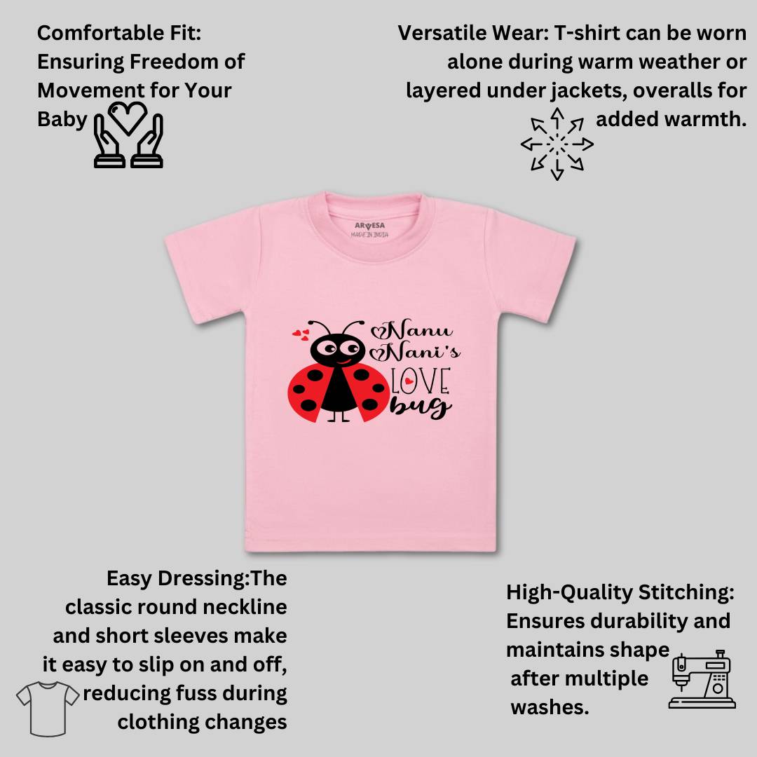 Arvesa Nanu Nani Love Bug Design-412 White 0-3 Months Jumpsuit for Baby Boy & Girl dress .