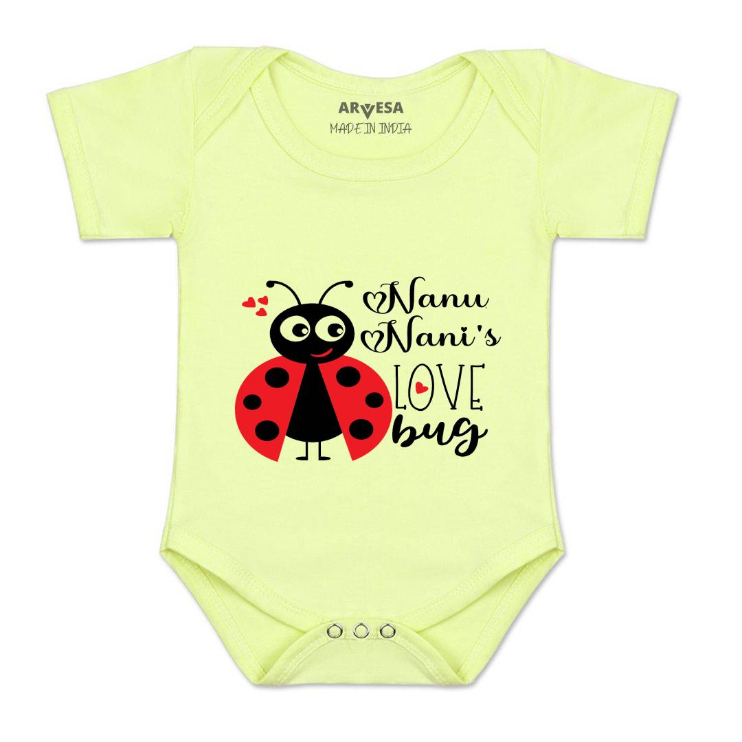 Arvesa Nanu Nani Love Bug Design-412 White 0-3 Months Jumpsuit for Baby Boy & Girl dress .
