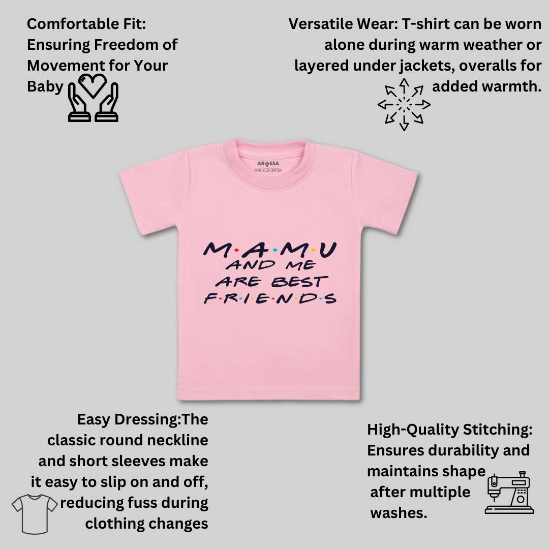 Arvesa Mamu & Me Are Best Friend Design-419 White 0-3 Months Jumpsuit for Baby Boy & Girl dress .