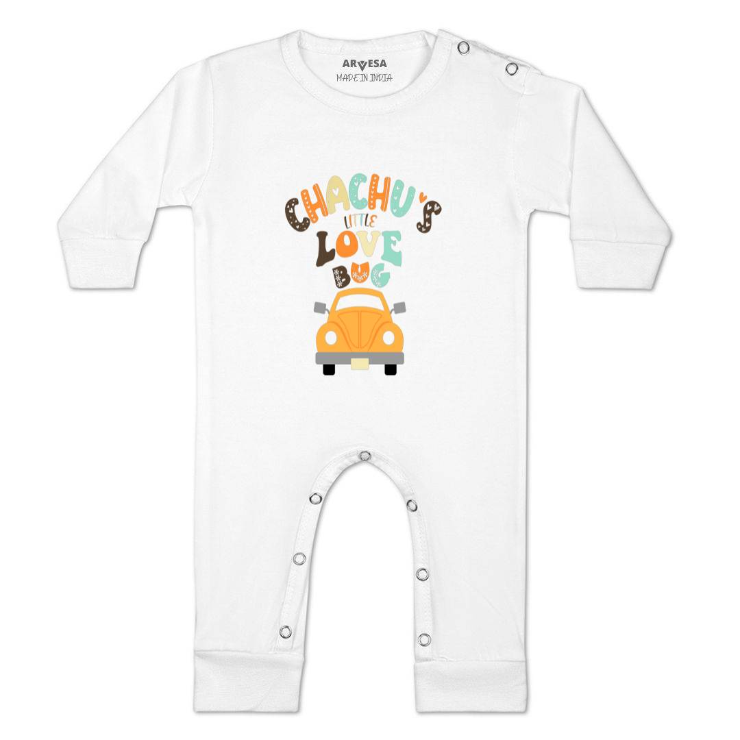 Arvesa Chachu Little Love Bug Design-421 White 0-3 Months Jumpsuit for Baby Boy & Girl dress .