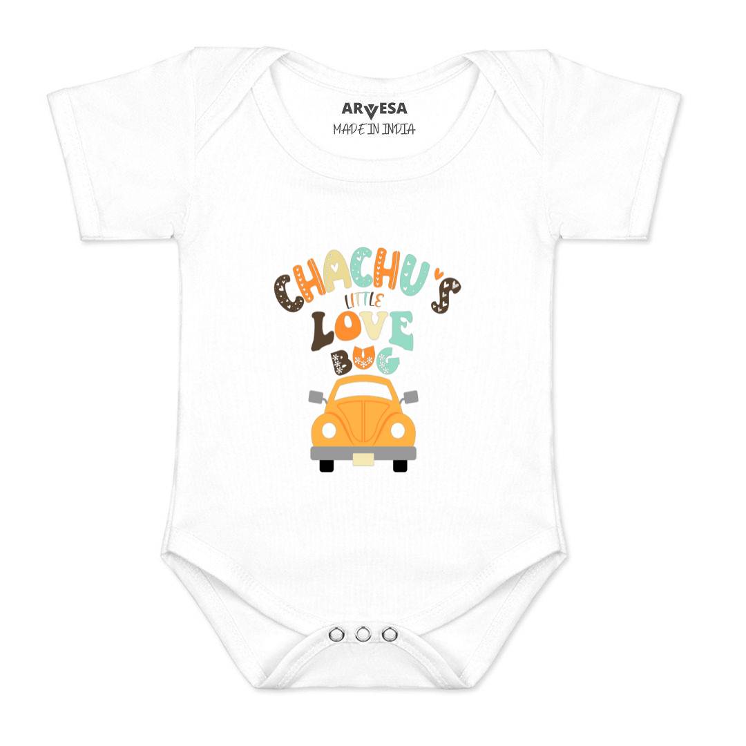 Arvesa Chachu Little Love Bug Design-421 White 0-3 Months Jumpsuit for Baby Boy & Girl dress .