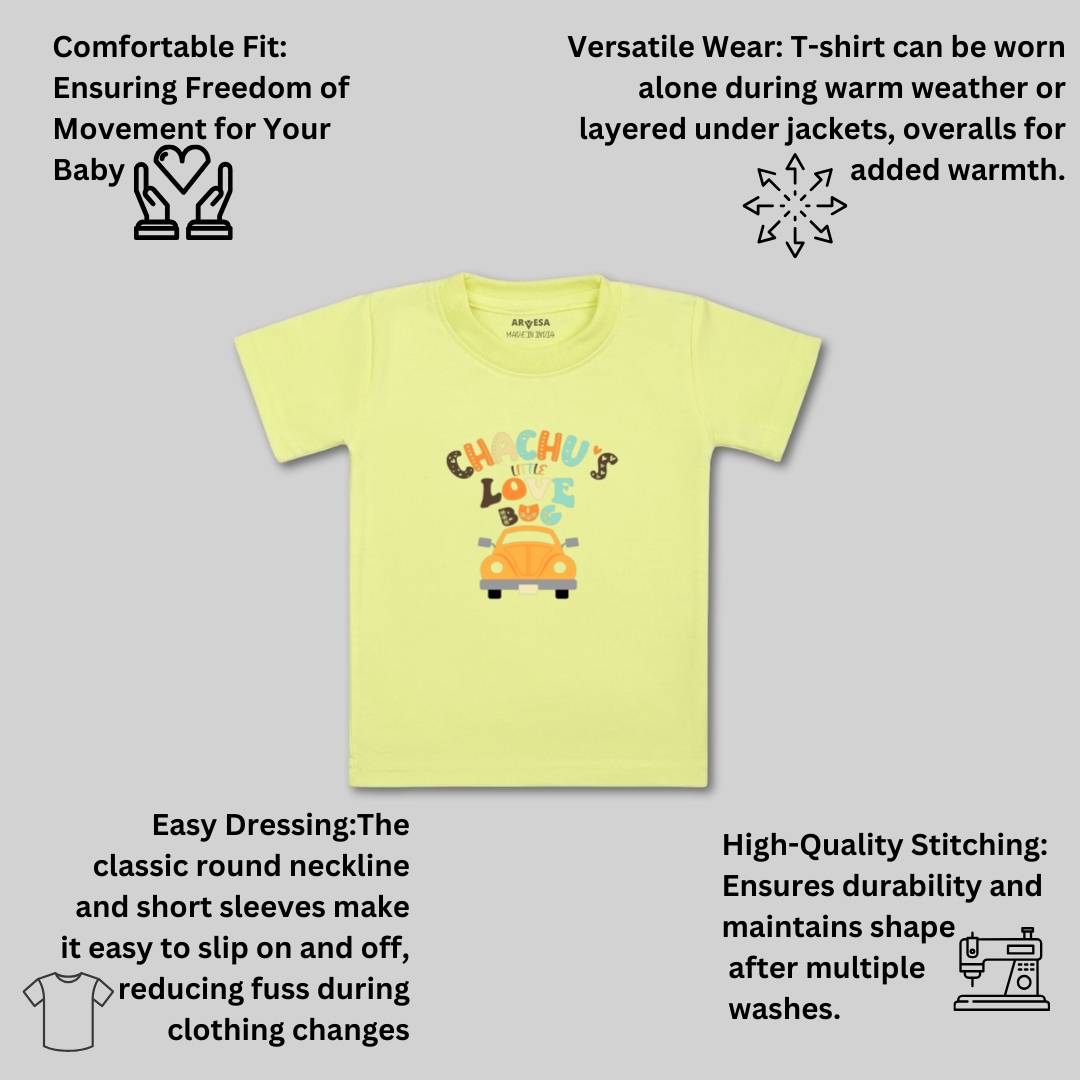 Arvesa Chachu Little Love Bug Design-421 White 0-3 Months Jumpsuit for Baby Boy & Girl dress .