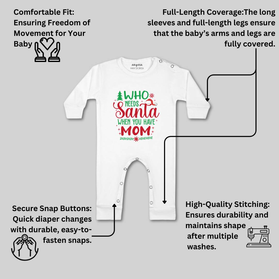 Arvesa Who Needs Santa When You Have Mom  Baby Boy & Girl Dress