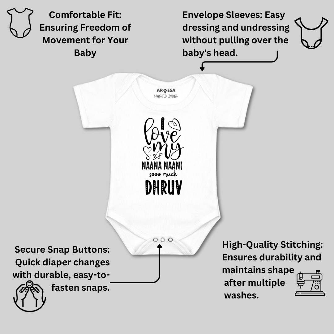 Arvesa I Love My Nana Nani So Much Baby Boy & Girl Dress