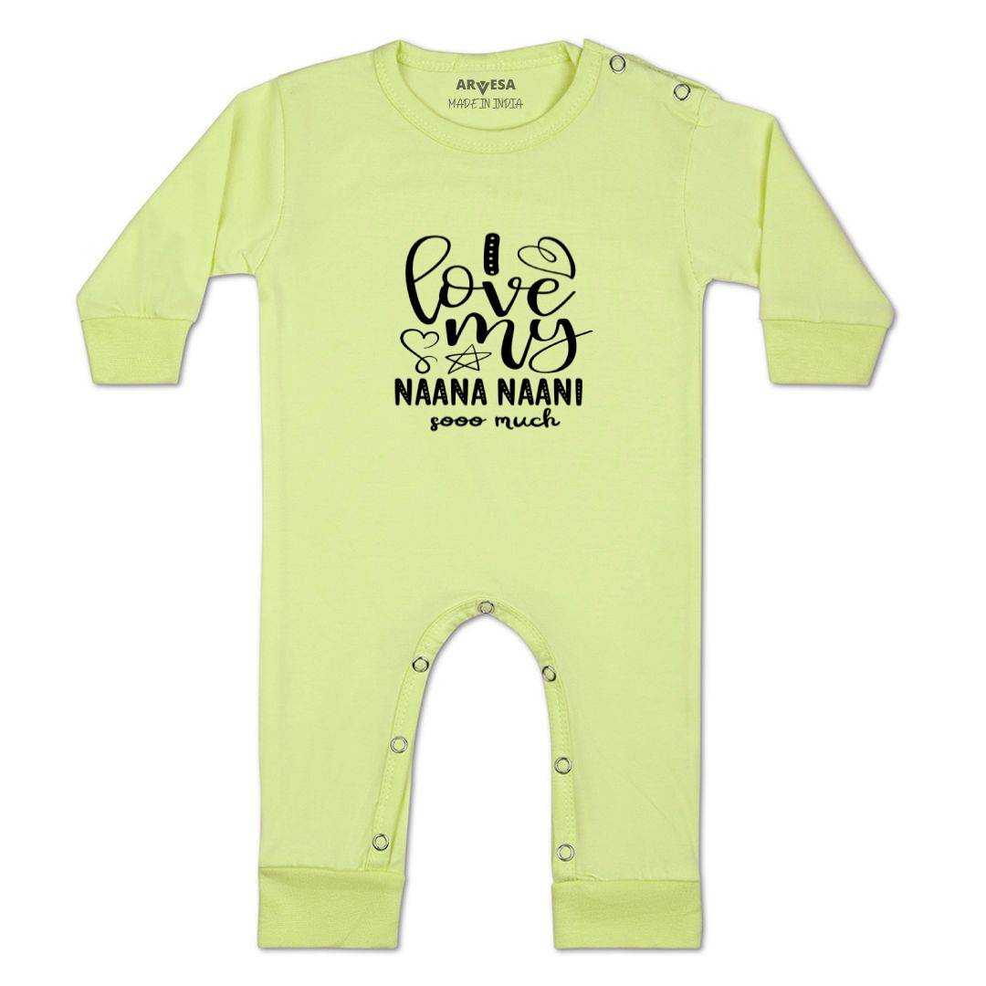 Arvesa I Love My Nana Nani So Much Design-474 White 0-3 Months Jumpsuit for Baby Boy & Girl dress .