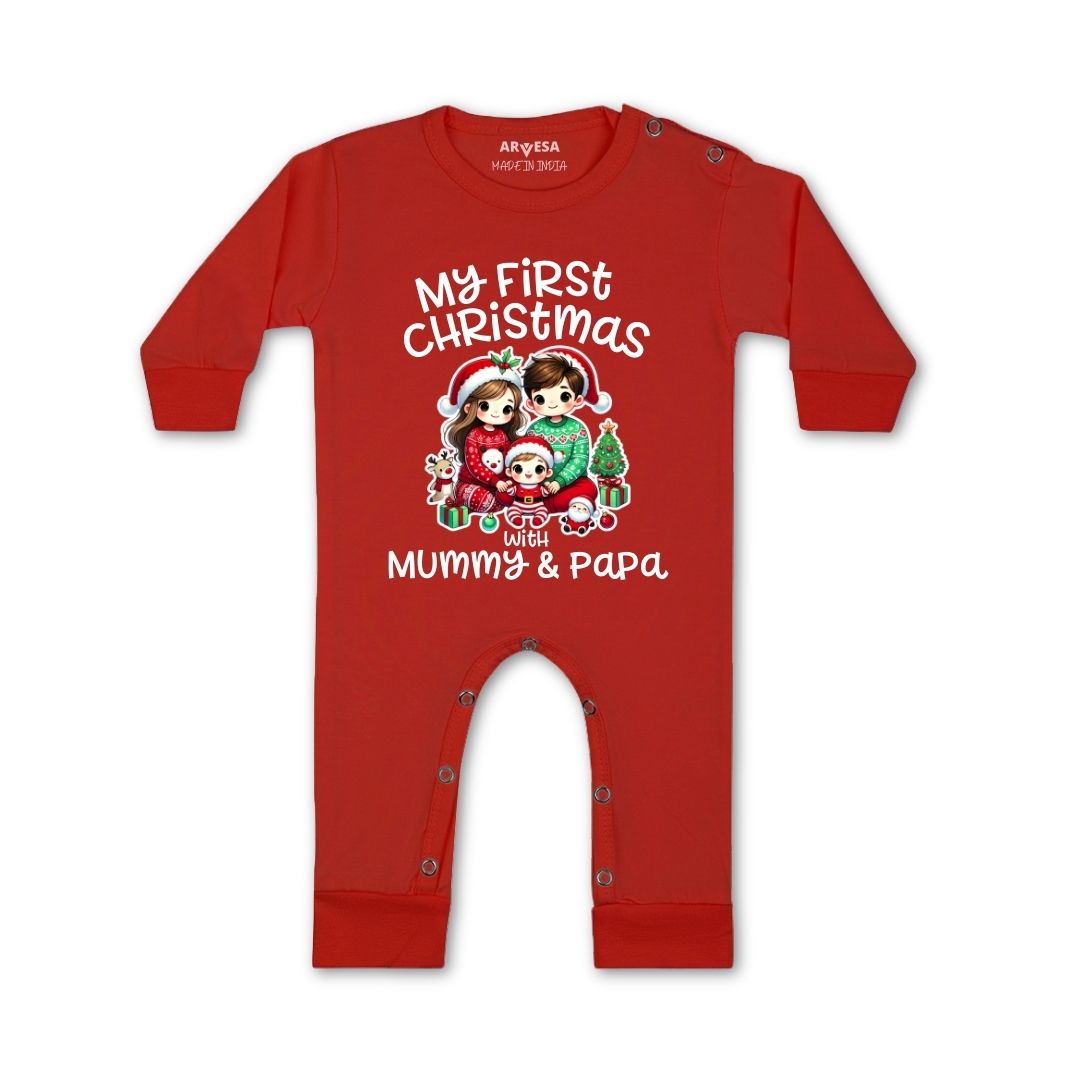Arvesa D-1764 My First Christmas Baby Jumpsuit.