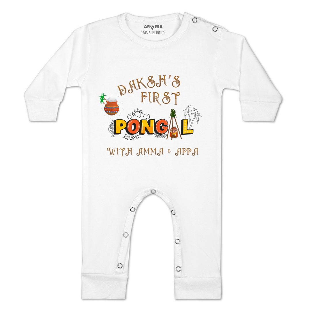 Arvesa My First Pongal  Baby Boy & Girl Dress