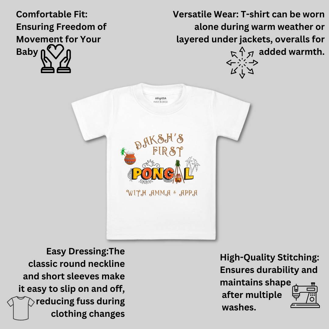 Arvesa My First Pongal  Baby Boy & Girl Dress