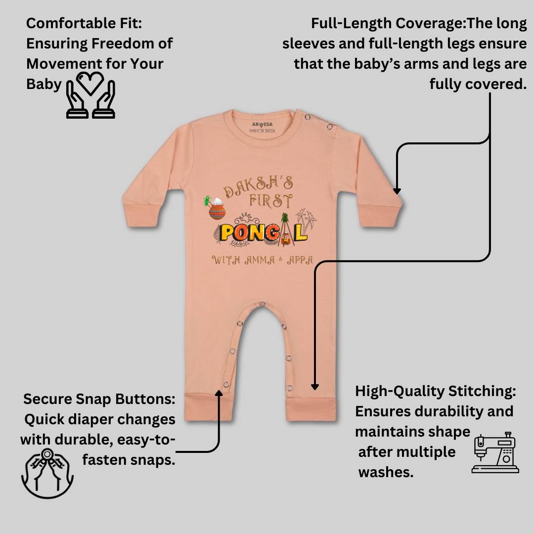 Arvesa My First Pongal  Baby Boy & Girl Dress