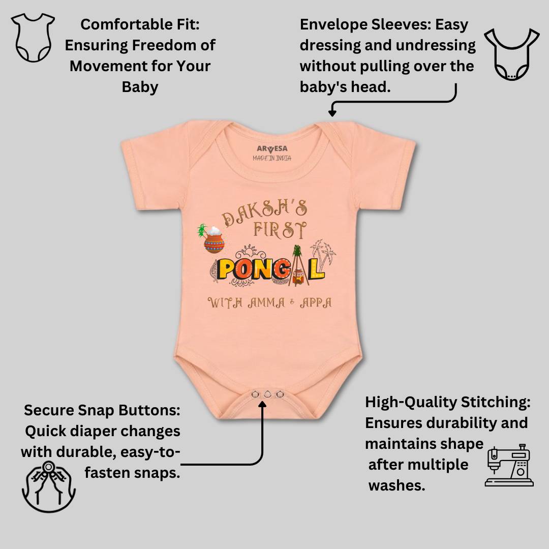 Arvesa My First Pongal  Baby Boy & Girl Dress