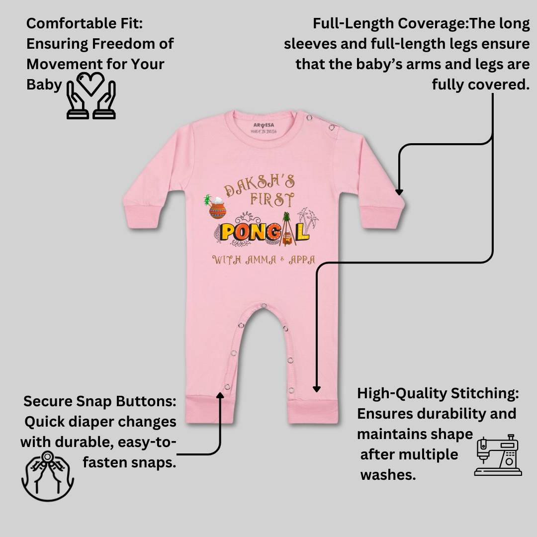 Arvesa My First Pongal  Baby Boy & Girl Dress