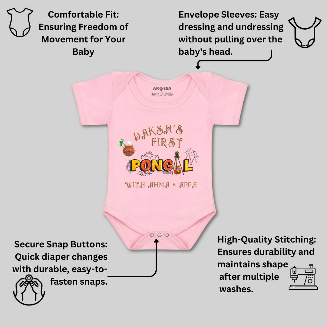 Arvesa My First Pongal  Baby Boy & Girl Dress