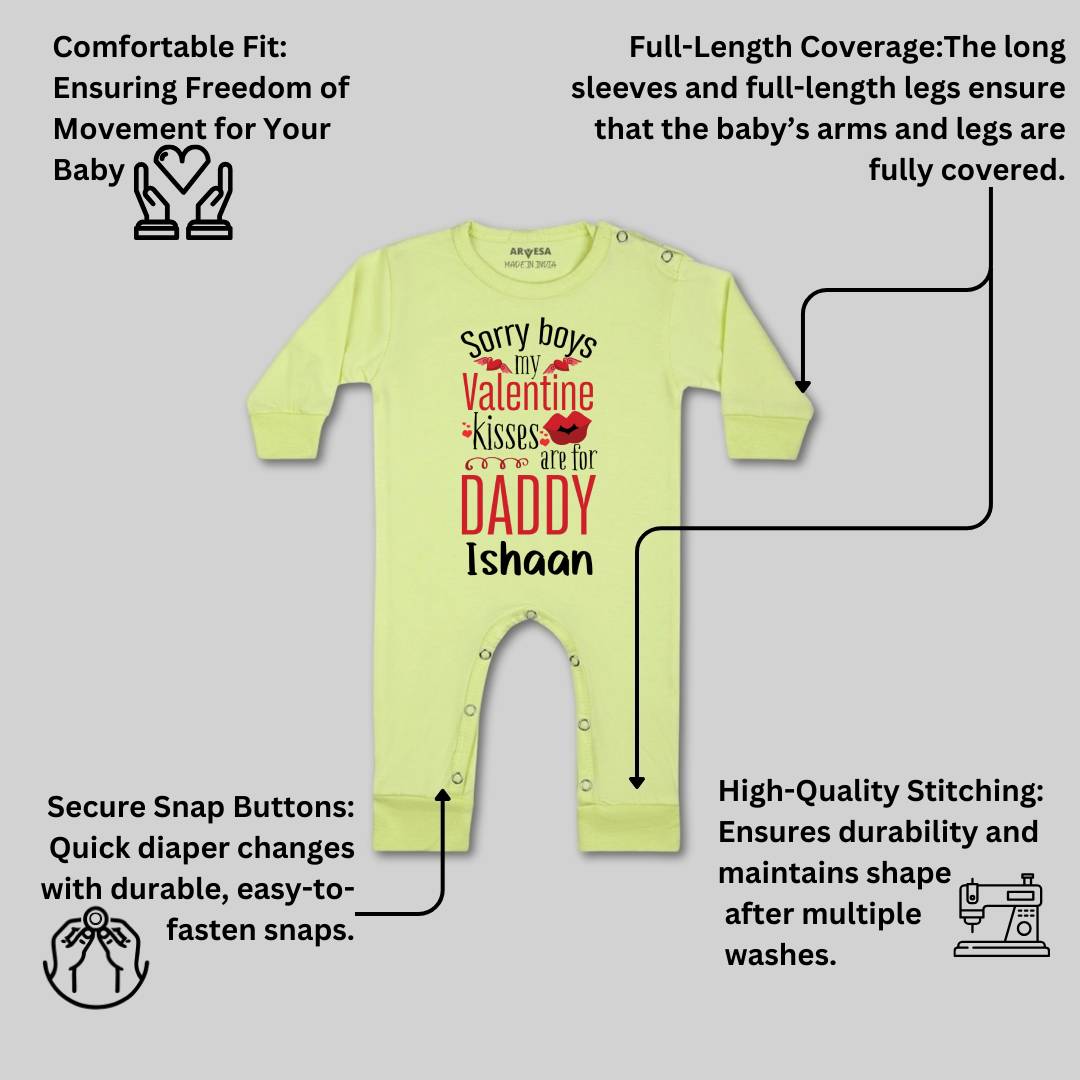 Arvesa Sorry Boys My Valentine Kisses Are For Daddy  Baby Boy & Girl Dress