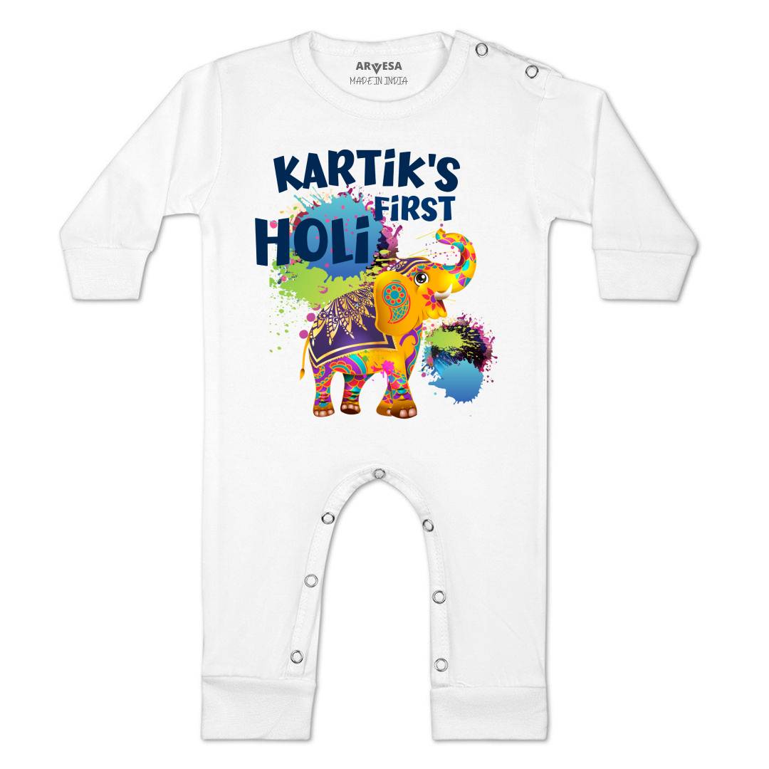 Arvesa My First Holi  Baby Boy & Girl Dress