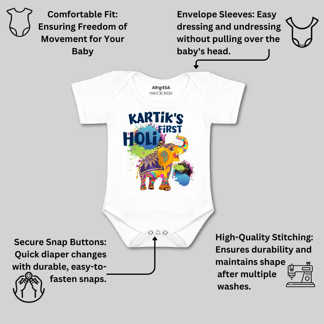 Arvesa My First Holi  Baby Boy & Girl Dress