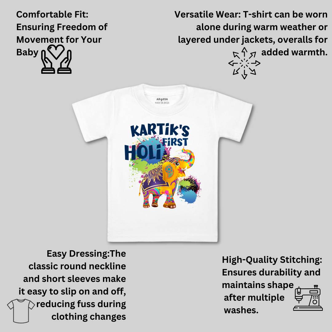 Arvesa My First Holi  Baby Boy & Girl Dress
