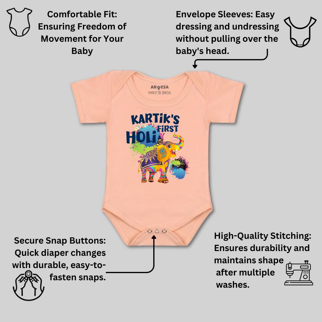 Arvesa My First Holi  Baby Boy & Girl Dress