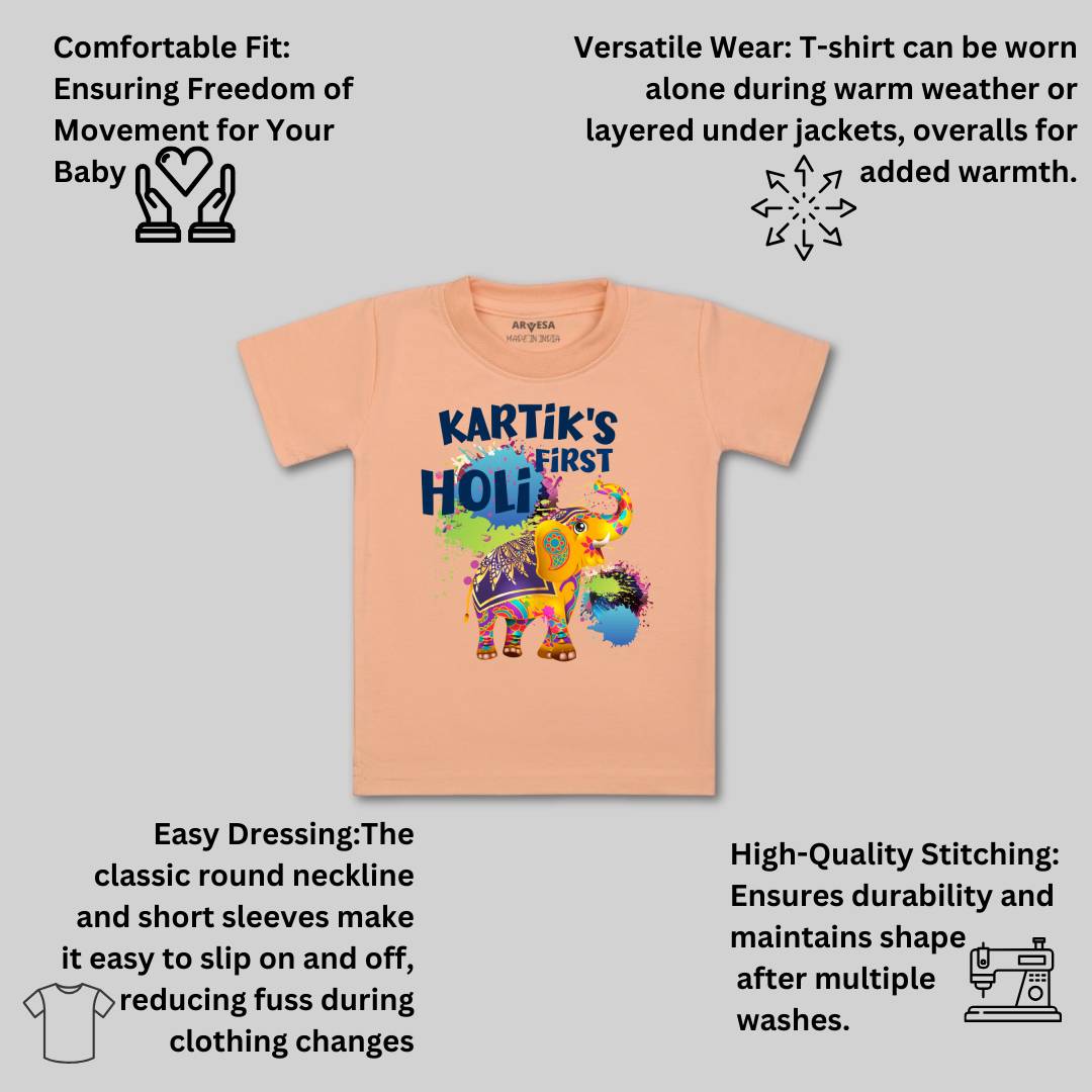 Arvesa My First Holi  Baby Boy & Girl Dress