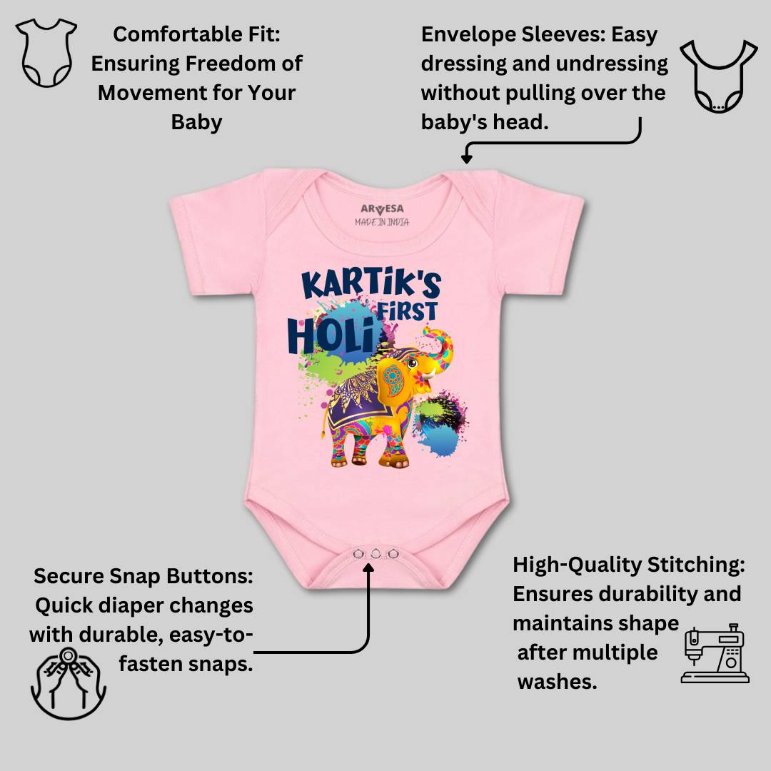 Arvesa My First Holi  Baby Boy & Girl Dress